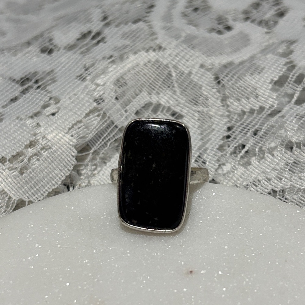 Black Stone Silver Ring